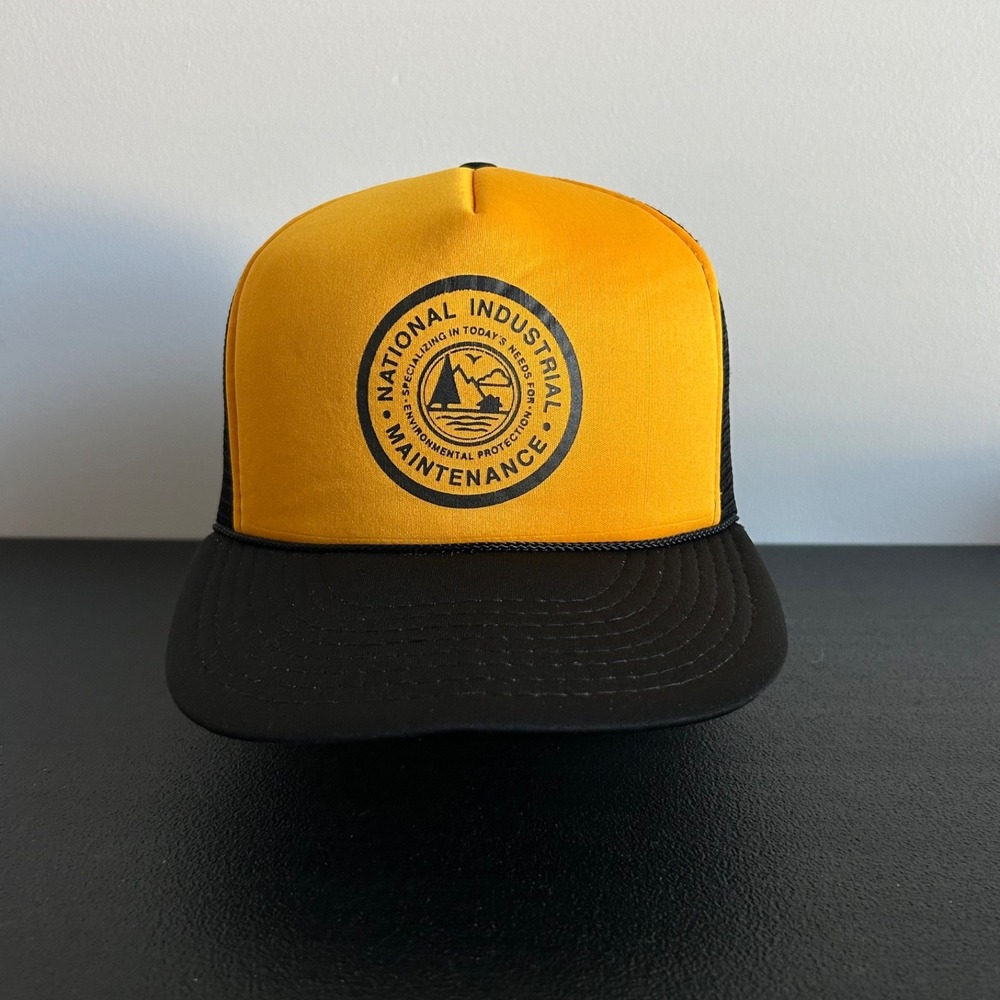 Vintage 90s National Industrial Maintenance Trucker Hat Cap Snap Back Adjustable